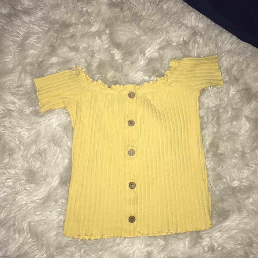 Ruffled off the shoulder crop top